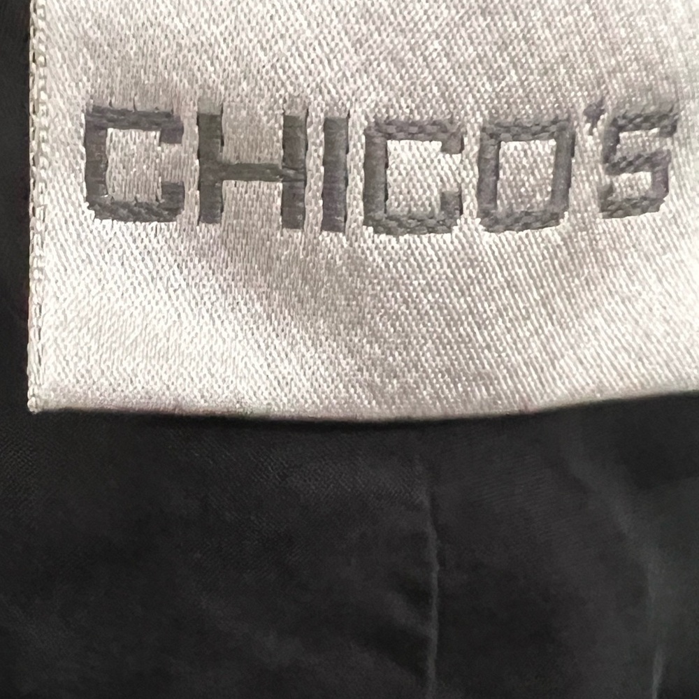 Chico's Silk Patchwork Open Jacket 8/10 - image 3